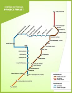 チェンナイメトロ路線図