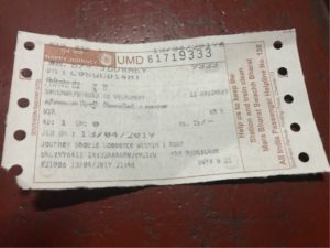 チェンナイ電車の切符